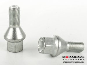 MINI Cooper Lug Bolt and Lock Set by Farad - Set of 16 - M14x1.25 - 60° Cone Seat - Silver (R55/ R56/ R57/ R58/ R59 Models)